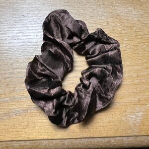 Brown hair scrunchie.